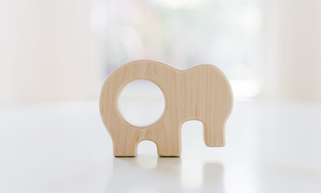 Jouet à saisir en bois en forme d'éléphant