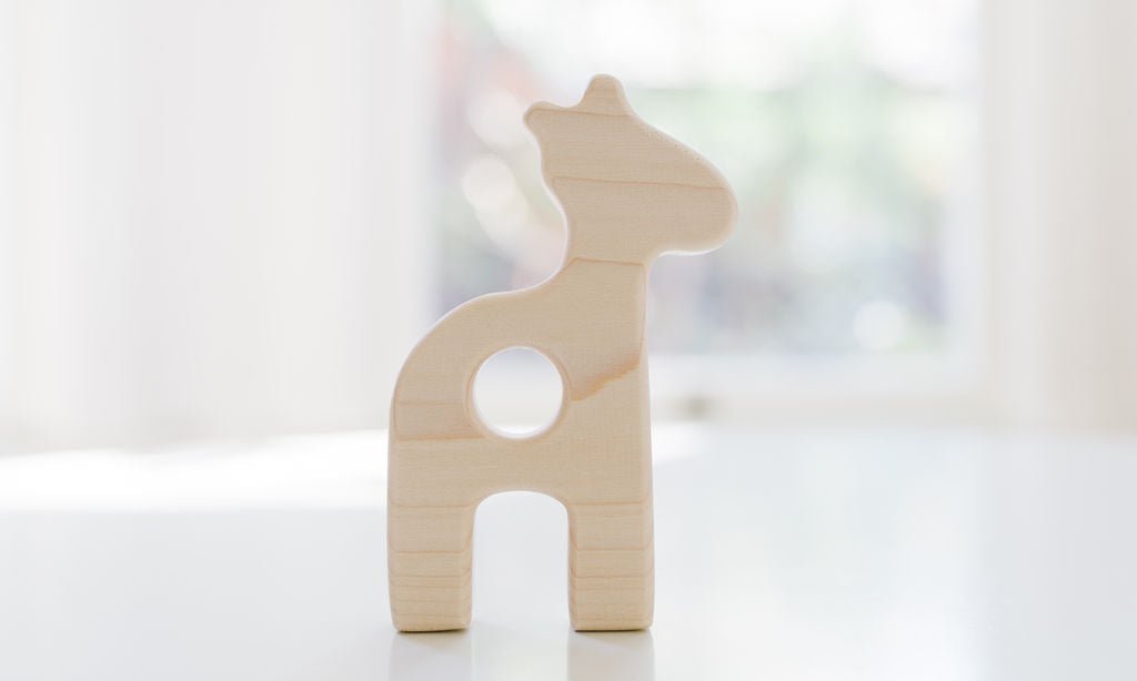 Jouet d'éveil en bois Girafe pour bébé
