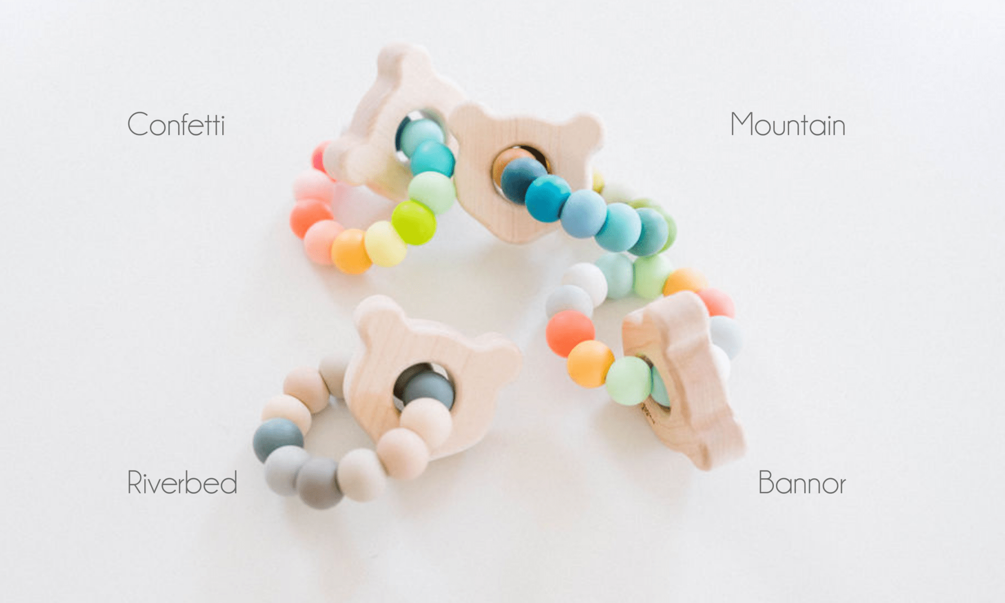 Anneau de dentition en bois pour bébé Ourson