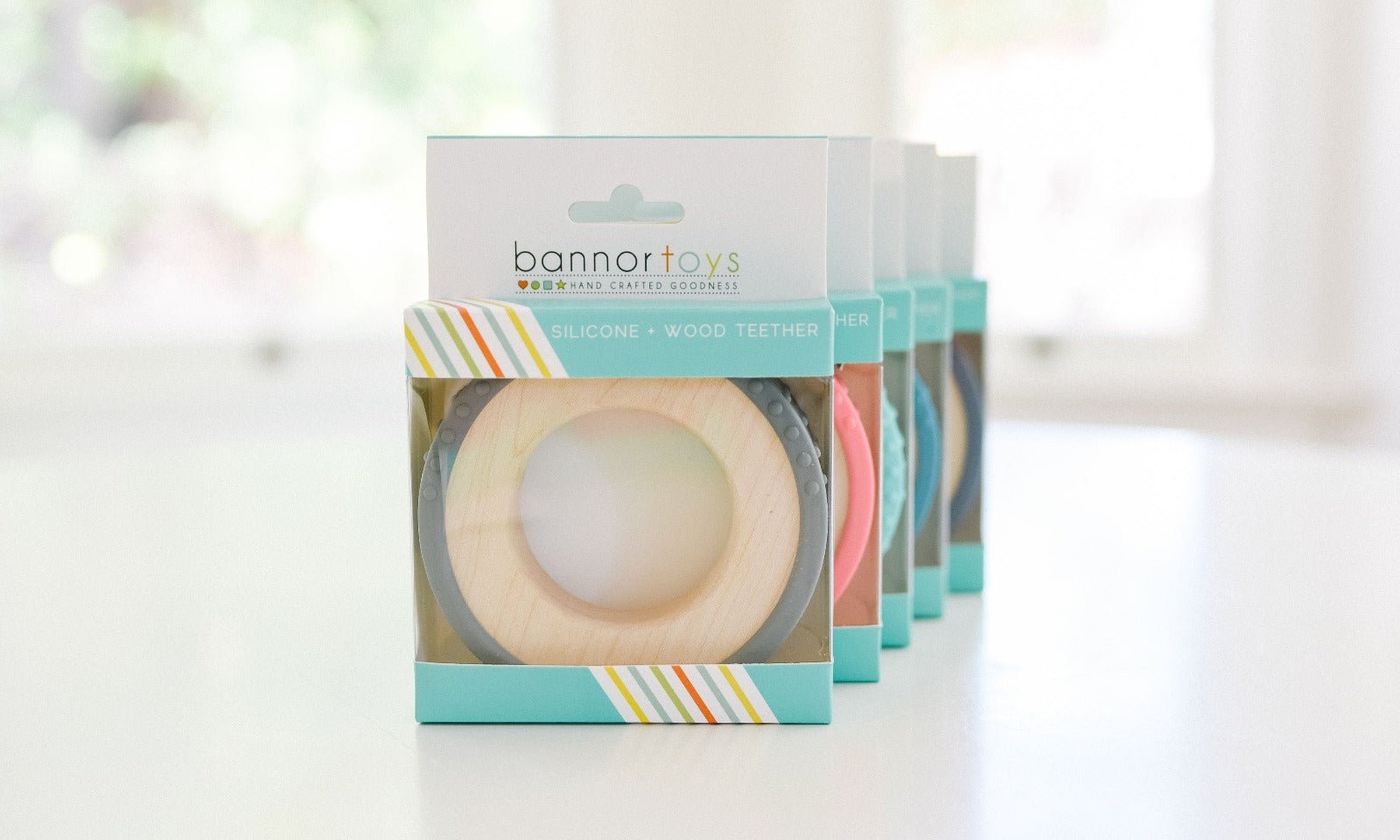 Anneau de dentition enveloppé de silicone